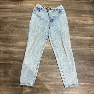 Vintage Sasson Acid Wash Jeans High Rise Ankle Zip Tapered Leg